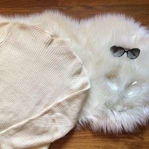 LOFT Funnel Neck Sweater in Ivory